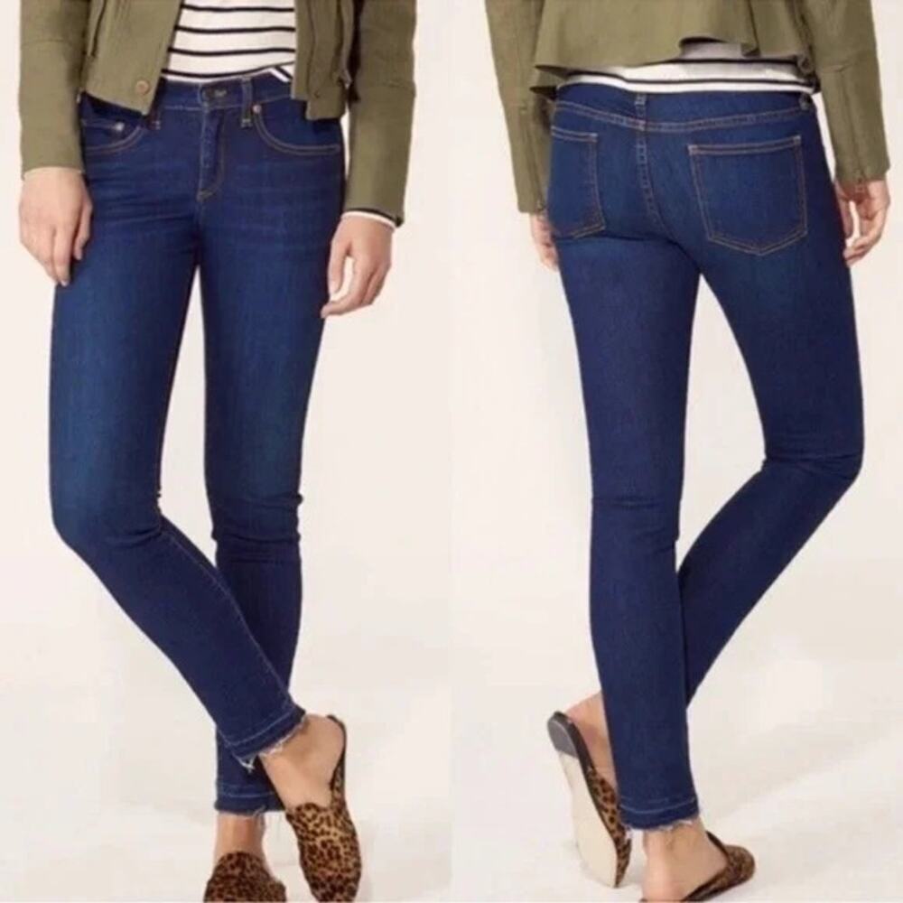 VERONICA BEARD Brooke 8.5" Skinny Jeans Mid Rise Midnight Wash Fray Hem Size 26